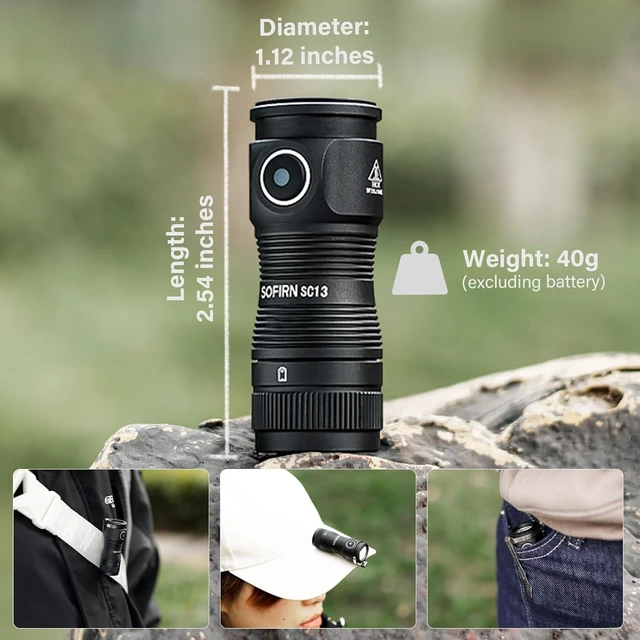 Alt view image 12 of 14 - sofirn LED Small Flashlight USB C Rechargeable, SC13 Bright 1300 Lumens EDC Keychain Flashlights with IPX8 Waterproof, Portable Key Ring Mini Flash Light for Everyday Carry Camping Hiking