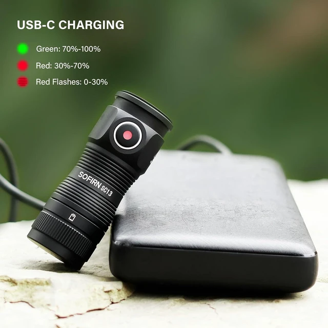 Alt view image 14 of 14 - sofirn LED Small Flashlight USB C Rechargeable, SC13 Bright 1300 Lumens EDC Keychain Flashlights with IPX8 Waterproof, Portable Key Ring Mini Flash Light for Everyday Carry Camping Hiking