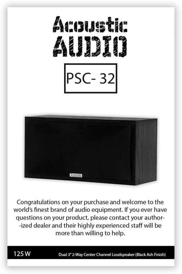 Alt view image 11 of 12 - Acoustic Audio PSC-32 Center Channel Speaker 125 Watt 2-Way Home Theater Audio, Black