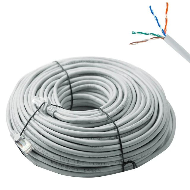 Alt view image 7 of 12 - 150FT CAT5e Ethernet Patch Cable, RJ45 Computer Network Cord, Category 5e Patch Cord LAN Cable UTP 24 AWG 100% Copper Wire