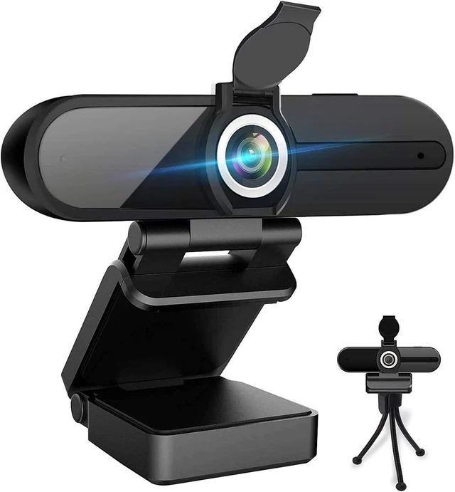 Alt view image 7 of 9 - 4K Webcam, HD Webcam 8MP- Laptop PC Desktop Computer Web Camera with Microphone, USB Webcams for Video Calling Recording Streaming Video Conference, Webcam with Mini Tripod,Privacy Shutter.