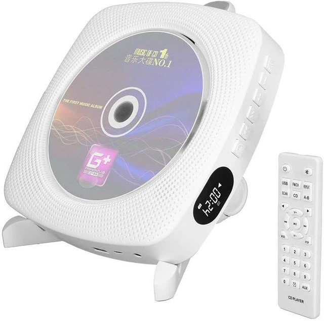 Alt view image 8 of 14 - CD Player, Bluetooth HiFi Speaker, USB Flash Player, AUX line-in Audio Boombox, FM Radio, Portable, Wall Mountable and Desk Stand, with Remote Control