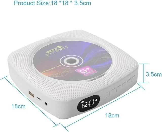Alt view image 11 of 14 - CD Player, Bluetooth HiFi Speaker, USB Flash Player, AUX line-in Audio Boombox, FM Radio, Portable, Wall Mountable and Desk Stand, with Remote Control