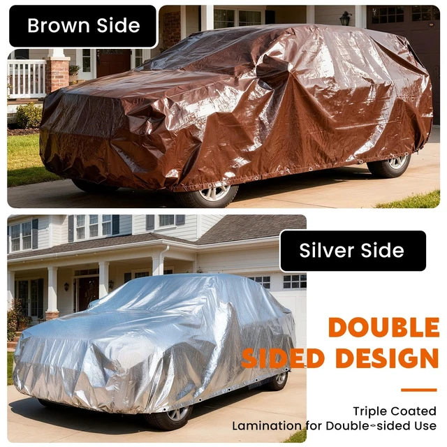 Alt view image 12 of 14 - Tarps Heavy Duty Waterproof 16x20 Feet, Extra Thick 10 Mil (Brown) Tear & Fade Resistant, UV Blocking, Outdoor Tarp with Reinforced Grommets for Roof, Camping, Patio, Pool, Boat