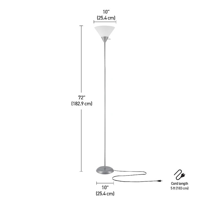 Alt view image 14 of 14 - 67150 Elliott Floor Lamp, Silver (Pack of 2)