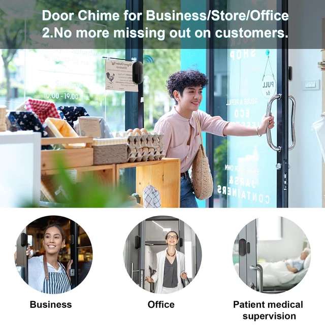 Alt view image 11 of 14 - Door Chime Alarm When Open for Kids Safety, Home and Business 26 chimes, 5 volume levels up to 110 dB, 500 FT wireless range and easy setup for home, business, kids and elderly safety