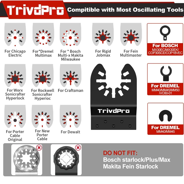 Alt view image 12 of 14 - Multitool Blades Multi-Tool Blades Kits - 100pcs Oscillating Blade Oscillating Tool Blade Oscillating Saw Blades for Metal Wood Plastic, Oscillator Blades Fit Dewalt, Milwaukee, Fein, Bosch