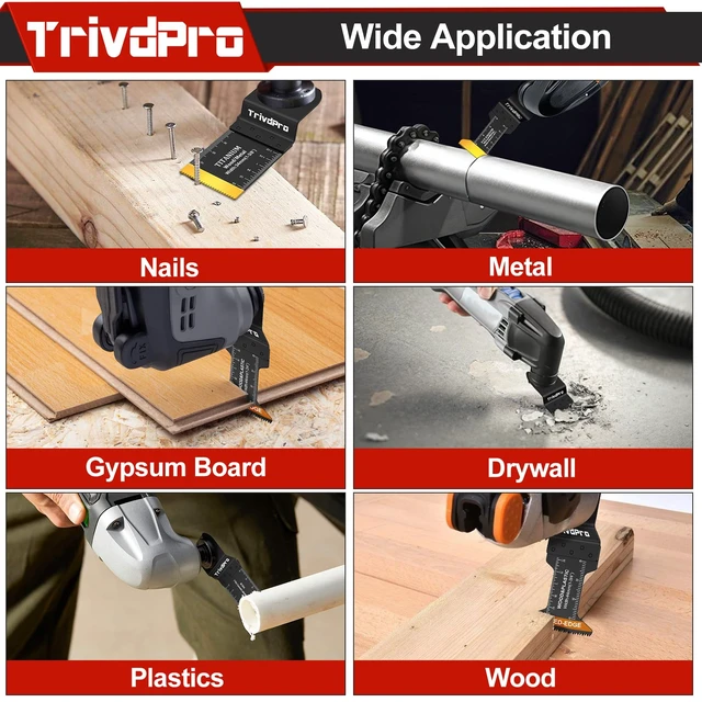 Alt view image 14 of 14 - Multitool Blades Multi-Tool Blades Kits - 100pcs Oscillating Blade Oscillating Tool Blade Oscillating Saw Blades for Metal Wood Plastic, Oscillator Blades Fit Dewalt, Milwaukee, Fein, Bosch