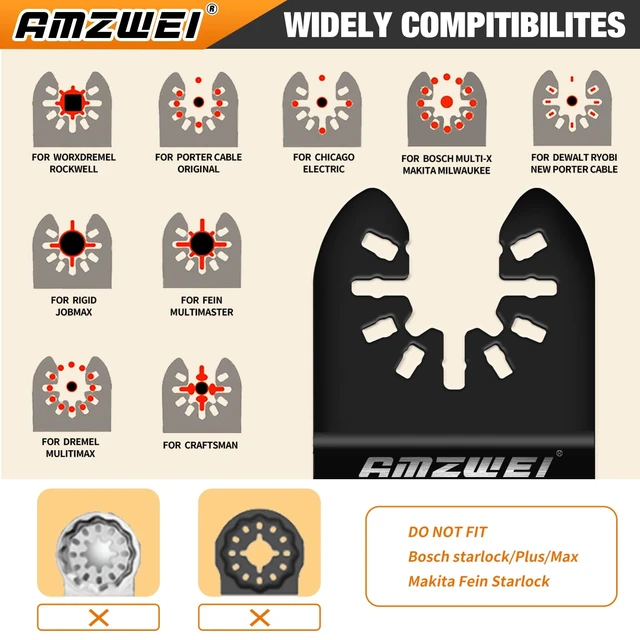 Alt view image 14 of 14 - 153PCS Upgraded Multitool Blades Oscillating Tool Accessories with Sandpaper, Hook Knife, Titanium Blades for Wood Metal Plastic Cutting, Compatible with Dewalt Ryobi Milwaukee Rockwell
