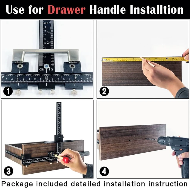 Alt view image 10 of 12 - Aluminum Cabinet Hardware Jig&Auto Center Punch Avoid Jitter Caused by Direct Drilling. Cabinet Handle Jig, Use for Handles and Pulls on Drawers and Doors