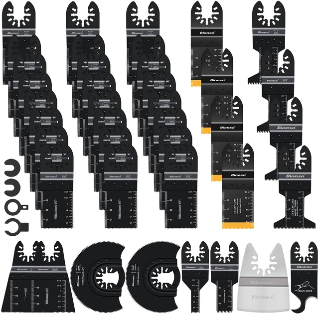 Alt view image 8 of 14 - 40 PCS Oscillating Saw Blades, Premium Multitool Kit for Wood Metal Plastics, Tool Blades Fit Dewalt Worx Rockwell Wen Milwaukee Makita Ryobi Bosch Fein Porter Genesis Black