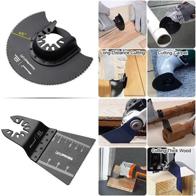 Alt view image 14 of 14 - 40 PCS Oscillating Saw Blades, Premium Multitool Kit for Wood Metal Plastics, Tool Blades Fit Dewalt Worx Rockwell Wen Milwaukee Makita Ryobi Bosch Fein Porter Genesis Black