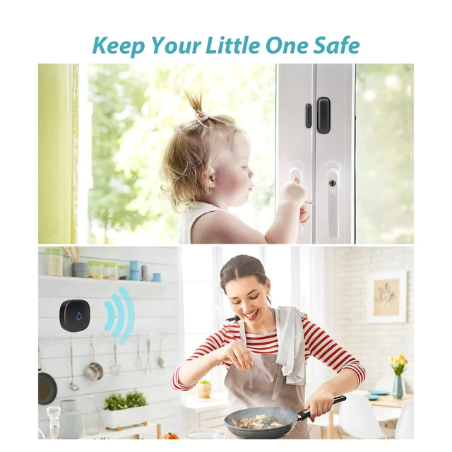 Alt view image 9 of 14 - Door Chime, Wireless Door Open Contact Sensor Alarm with 500 FT Range, 58 Chimes and 5 Volume Levels for Business/Store/Home/Office When Entering, 3 Transmitter + 2 Plug-in Receiver