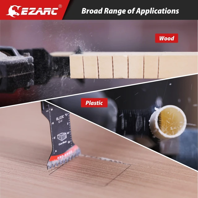 Alt view image 9 of 10 - Japanese Tooth Oscillating Saw Blade, 5 PCS Arc Edge Oscillating Multitool Blades Clean Cut for Wood, Plastic (Pack of 2)