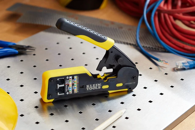 Alt view image 9 of 14 - VDV226-110 Ratcheting Modular Data Cable Crimper / Wire Stripper / Wire Cutter for RJ11/RJ12 Standard, RJ45 Pass-Thru Connectors