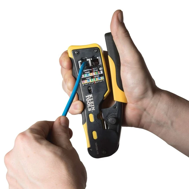 Alt view image 12 of 14 - VDV226-110 Ratcheting Modular Data Cable Crimper / Wire Stripper / Wire Cutter for RJ11/RJ12 Standard, RJ45 Pass-Thru Connectors