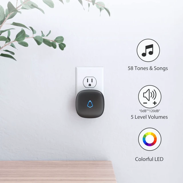 Alt view image 13 of 14 - Door Chime, Wireless Door Open Contact Sensor Alarm with 500 FT Range, 58 Chimes and 5 Volume Levels for Business/Store/Home/Office When Entering, 3 Transmitter + 2 Plug-in Receiver