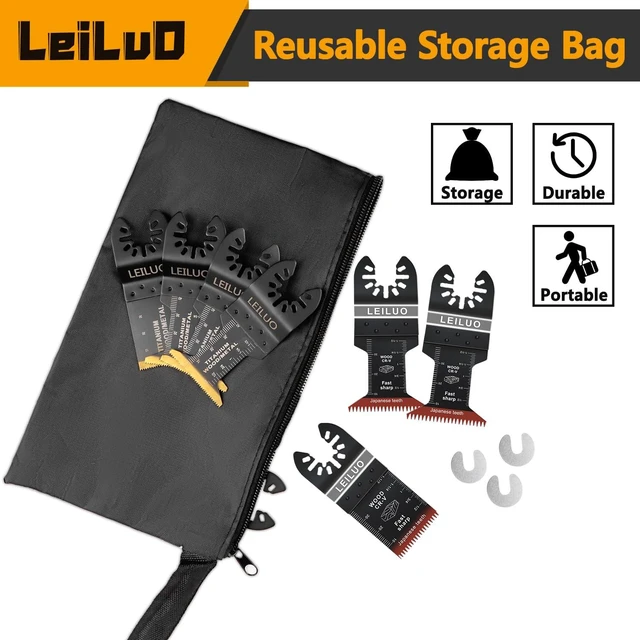Alt view image 14 of 14 - 50Pcs Oscillating Saw Blades Wood, Japanese Teeth Multitool Blades 50-Pack CRV Bulk + Storage Bag, Fast Wood Cutting, Multi Tool Accessories, Fits DeWalt, Makita, Milwaukee, Ryobi & More