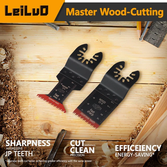 Alt view image 12 of 14 - 50Pcs Oscillating Saw Blades Wood, Japanese Teeth Multitool Blades 50-Pack CRV Bulk + Storage Bag, Fast Wood Cutting, Multi Tool Accessories, Fits DeWalt, Makita, Milwaukee, Ryobi & More