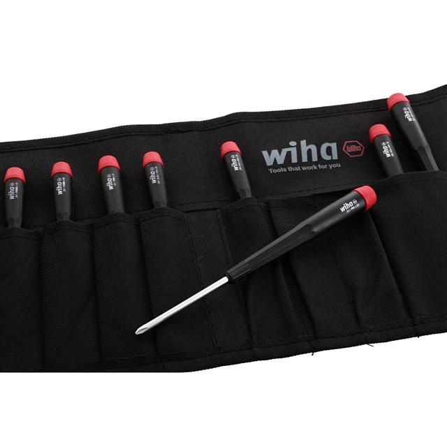 Alt view image 10 of 14 - 26199 Slotted and Phillips Screwdriver Set in Rugged Canvas Pouch, 8 Piece