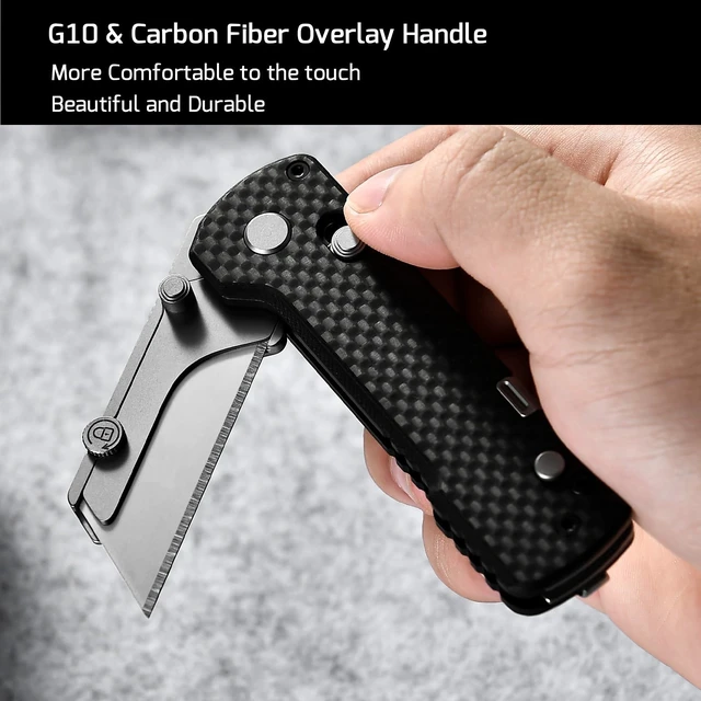 Alt view image 14 of 14 - U1 Pro Multitool Folding Utility Knife with Folding Screwdriver Quick Change Blade, Secure Rail Lock & Pocket Clip for Camping, Hiking and Everyday Carry (Carbon Fiber Black)