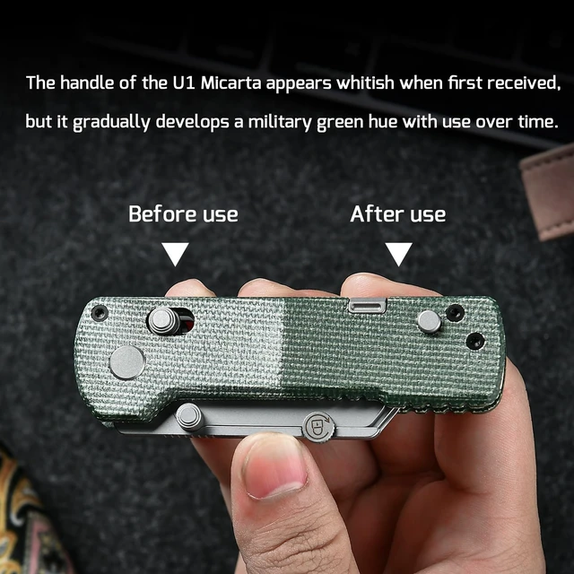 Alt view image 11 of 14 - U1 Pro Multitool Folding Utility Knife with Folding Screwdriver Quick Change Blade EDC Utility Knife with Secure Rail Lock & Pocket Clip for Men & Women (Green Micarta)