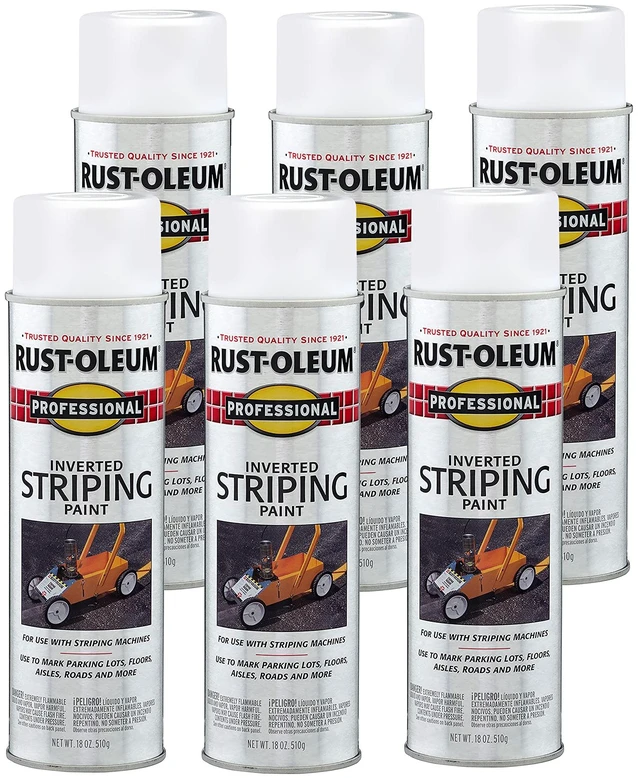 Alt view image 6 of 10 - Professional Inverted Striping White Spray Paint Parking Lot Striping, Athletic Field Marking, High Visibility Lines, Upside Down Spray System, Durable Coverage, 18 oz