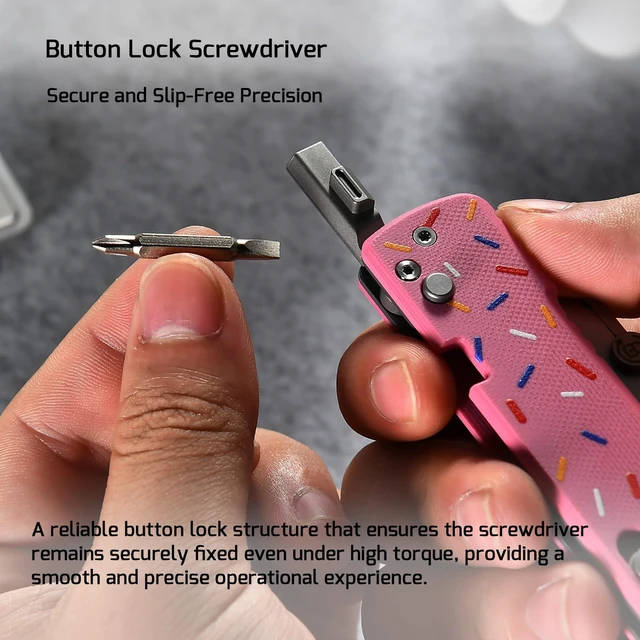 Alt view image 11 of 14 - U1 Pro Multitool Folding Utility Knife with Screwdriver Quick Change Blade EDC Utility Knife with Secure Rail Lock & Pocket Clip for Men Women (Doughnut)