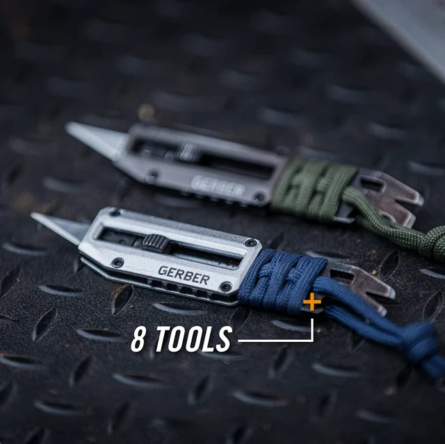 Alt view image 12 of 12 - Prybrid X EDC Pocket Knife Multitool with Bottle Opener, Green Retractable box cutter blade, pry bar, everyday carry, compact multitool, replaceable blade