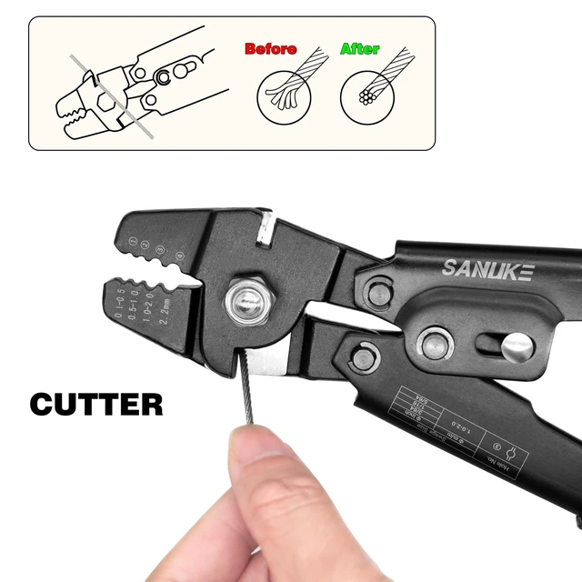 Alt view image 14 of 14 - Wire Rope Crimper Kit, 328ft 1/16" Stainless Steel Cable, Swager with 200Pcs Crimping Sleeves and 50Pcs M2 Thimbles, 6Pcs M4 Hook & Eye Turnbuckle and 8Pcs Eye Screws for Railing, Decking, H