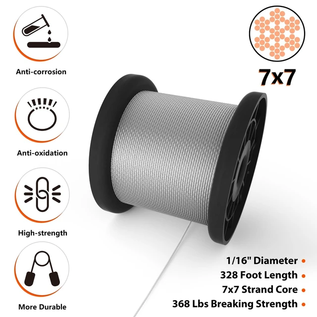 Alt view image 12 of 14 - Wire Rope Crimper Kit, 328ft 1/16" Stainless Steel Cable, Swager with 200Pcs Crimping Sleeves and 50Pcs M2 Thimbles, 6Pcs M4 Hook & Eye Turnbuckle and 8Pcs Eye Screws for Railing, Decking, H