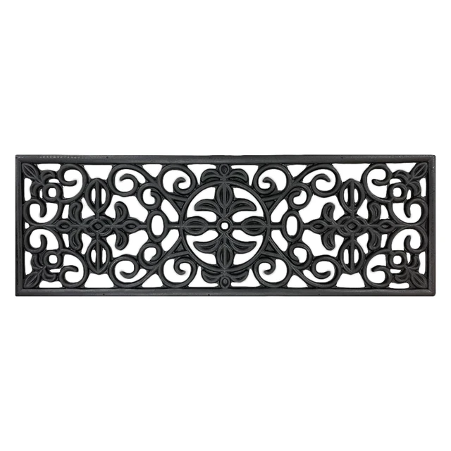 Alt view image 14 of 14 - Outdoor Rubber Stair Treads Scroll Classic Heavy-Duty Non-Slip Stair Mats Best Grip on Concrete, Brick & Textured Step Fastening Recommended for Wooden & RV Steps, Pack of 5