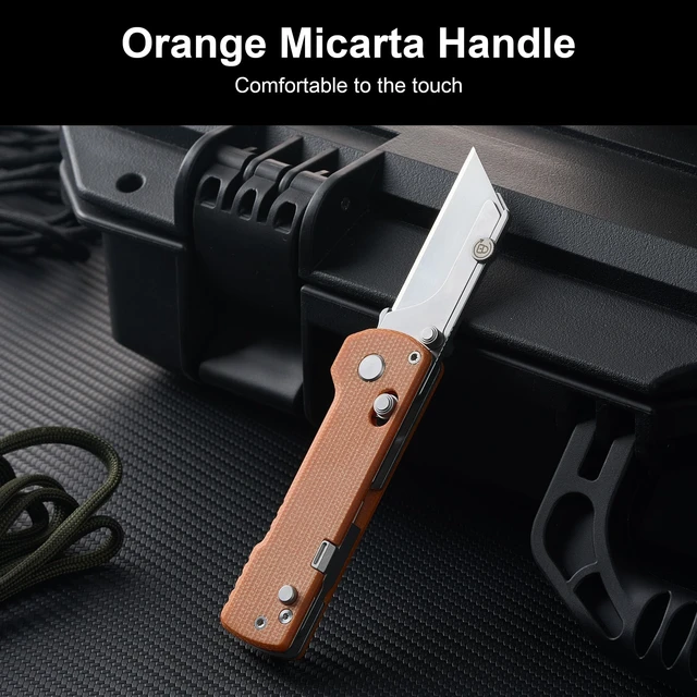 Alt view image 14 of 14 - U1 Pro Multitool Folding Utility Knife with Folding Screwdriver Quick Change Blade EDC Utility Knife with Secure Rail Lock & Pocket Clip for Men & Women (Orange Micarta)