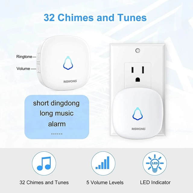 Alt view image 8 of 12 - Wireless Motion Sensor Door Chime: Business Entry Doorbell Indoor Alarm Motion Sensor Doorbell Alarm Buzzer Store Entrance Alert Bell (500Ft Range, 32 Tunes, 5 Level Volume) 2 sensors 1 Receiver