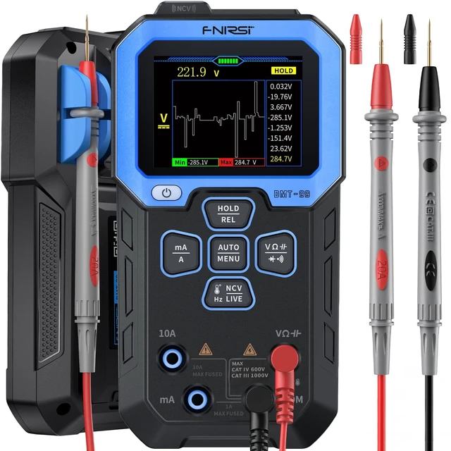 Alt view image 8 of 14 - DMT-99 Digital Multimeter 9999 Counts TRMS, Rechargeable Volt Meter Auto-Ranging, Graph Recording, Anti-Burn Protection, NCV Voltage/Current/Resistance/Capacitance for Electronics, Auto Repair