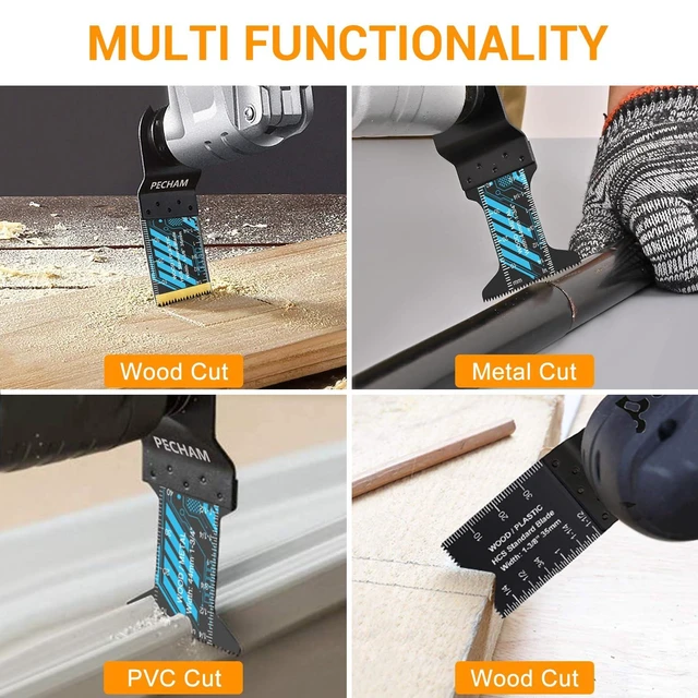 Alt view image 12 of 14 - Oscillating Tool Blade, 34PCS Universal Wood Metal Oscillating Multitool Quick Release Saw Blades Fit Porter Cable Black & Decker Rockwell Ridgid Ryobi Milwaukee DeWalt Chicago Craftsman