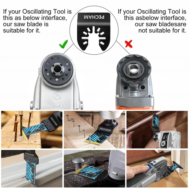 Alt view image 13 of 14 - Oscillating Tool Blade, 34PCS Universal Wood Metal Oscillating Multitool Quick Release Saw Blades Fit Porter Cable Black & Decker Rockwell Ridgid Ryobi Milwaukee DeWalt Chicago Craftsman