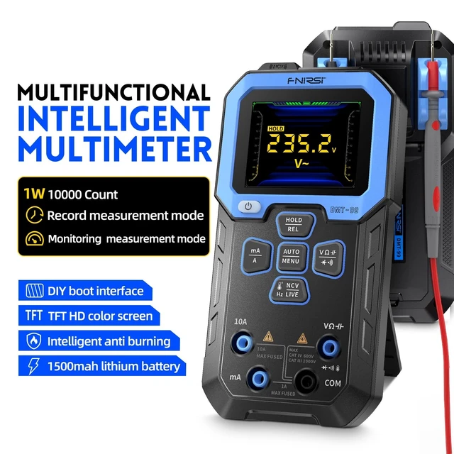 Alt view image 9 of 14 - DMT-99 Digital Multimeter 9999 Counts TRMS, Rechargeable Volt Meter Auto-Ranging, Graph Recording, Anti-Burn Protection, NCV Voltage/Current/Resistance/Capacitance for Electronics, Auto Repair