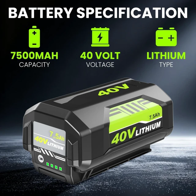 Alt view image 7 of 12 - 40v 7500mAh OP4026A Replacement for Ryobi 40V Battery 7.5Ah Lithium Compatible with Ryobi 40 Volt Battery OP4026A OP4040 OP40201 OP4050A OP4015 OP40261 OP4030 OP40401 OP4060 Power Tools