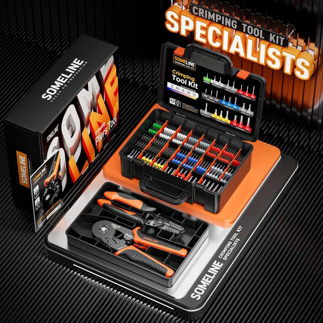 Alt view image 13 of 14 - Ferrule Crimping Tool Kit, 24-8 AWG with 23 Sizes Wire Ferrules Insulated Ferrule Terminals (Tinned Copper, 8-20mm), Ratchet Square Crimper, for Cables, Car, PLC Panels & DIY Electronics