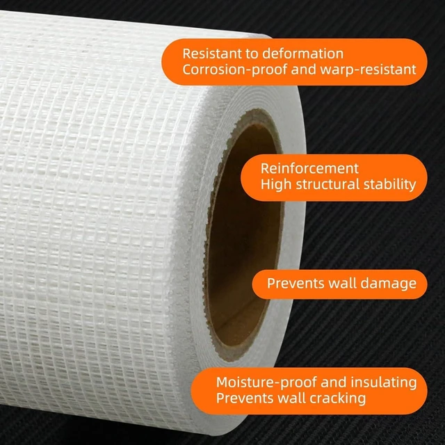 Alt view image 9 of 12 - Drywall Joint Tape 6 Inch x 75 Feet- Self-Adhesive Mesh Tape for Drywall Repair, Crack Fixing, Joint Taping, Easy to Apply, Heavy Duty Fiberglass Reinforcement