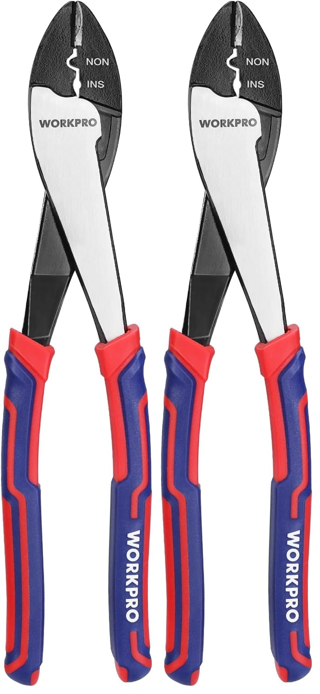 Alt view image 8 of 14 - 9.5" Wire Cutter/Crimper, Wire Crimping/Cutting Tool for 10-22 AWG Terminals and Connectors, Designed for Insulated and Non-Insulated Connections (Pack of 2)