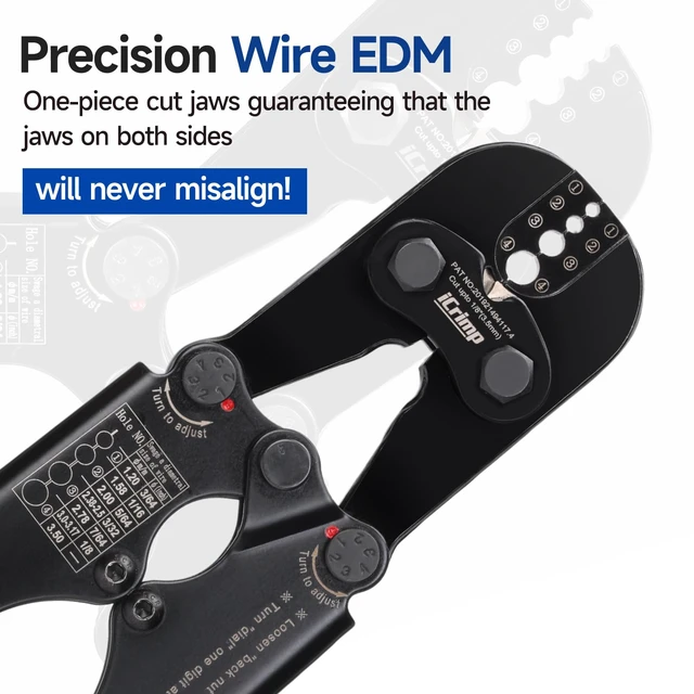 Alt view image 14 of 14 - iCrimp IWS-1608MC Wire Rope Crimper with Built-In Cutter, 3/64"to 1/8" High carbon steel swaging tool for aluminum oval, double-barrel & annealed copper sleeves; ideal for railing, cable & fishing