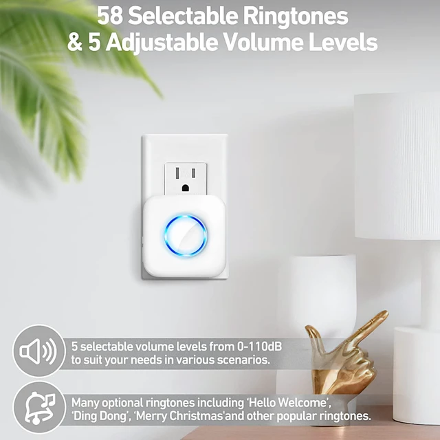 Alt view image 7 of 10 - Door Chime, Wireless Door Entry Alarm for Store & Office 600FT Range Door Open Sensor with 58 Chimes, 5 Volume Levels. 3 Sensors + 1 Receivers for Multi-door, Kids & Dementia Safety