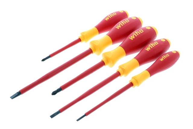 Alt view image 4 of 6 - 32091 Insulated Screwdriver Set, 5-Piece 1000V Electrician Tool Kit 1000V VDE certified, tested to 10,000 volts, SoftFinish cushion grip, black oxide tips, made in Germany - Phillips Head Screwdrivers