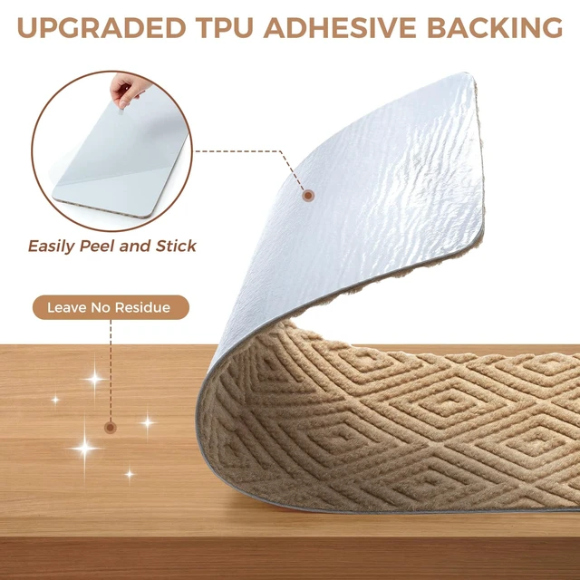 Alt view image 12 of 14 - 15-Pack Non-Slip Stair Treads 8"x30" for Wooden Steps, Beige No-Residue Adhesive, 0.28" Thick Cushion, Machine Washable, Safe for Dogs, Kids & Elderly, Peel-and-Stick Easy Installation