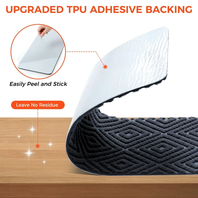 Alt view image 12 of 14 - 15-Pack Non-Slip Stair Treads 8"x30" for Wooden Steps, Bluish Grey No-Residue Adhesive, 0.28" Thick Cushion, Machine Washable, Safe for Dogs, Kids & Elderly, Peel-and-Stick Easy Installation