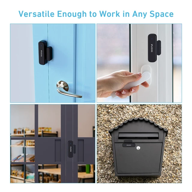 Alt view image 11 of 12 - Door Chime When Door Opens, Door Opened Alarm 3-Sensor 1-Receiver, Black Home / Business Entering Doorbell with 500FT Wireless Range 58-chimes 5-volume, Entry Alert for Kids/Dementia/Elderly Safety