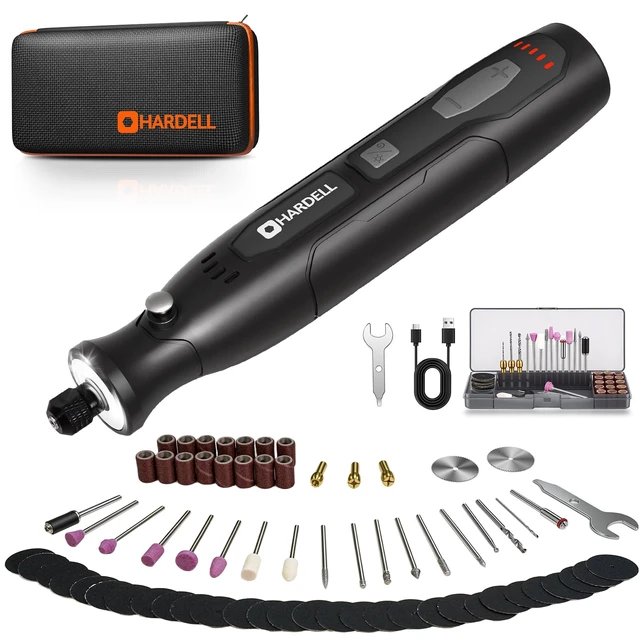 Alt view image 8 of 14 - Mini Cordless Rotary Tool for 3D Printer Sanding with 360 LED Light 5 Speed 5000-18000RPM, 2000mAh 70pcs Kit, Power Rotary Tools for Sanding Polishing Cutting Carving DIY and Craft Projects