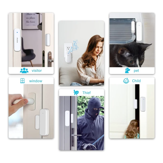 Alt view image 14 of 14 - Door Chime, Door Alarm When Opened for Home/Business Office/Bedroom Entering, 3-Sensor + 1-Receiver with 500FT Wireless Range,58 Chimes,5-Volume Level, Entry Alert for Kids/Toddler/Dementia Safety